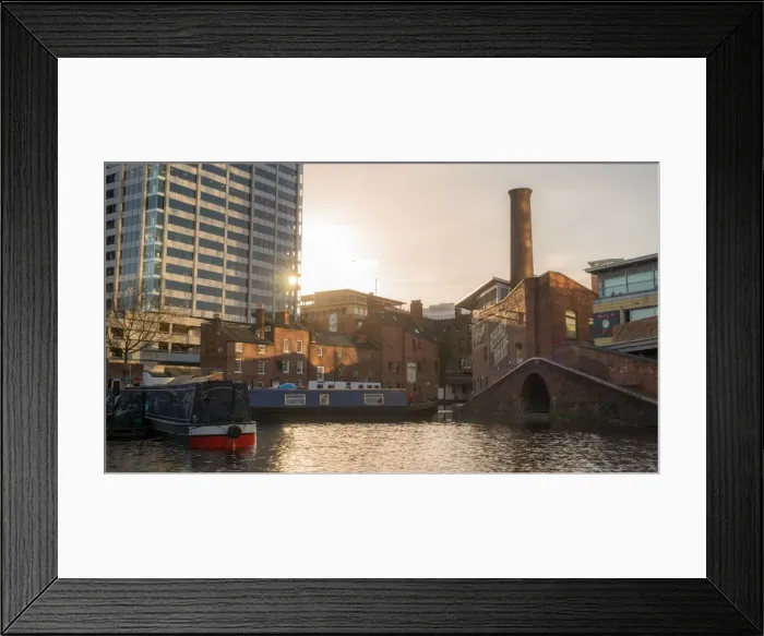 Framed Print : Canal boats on the canal, Gas Street Basin, in the heart of Birmingham, England, United Kingdom Framed Print : Canal boats on the canal, Gas Street Basin, in the heart of Birmingham, England, United Kingdom