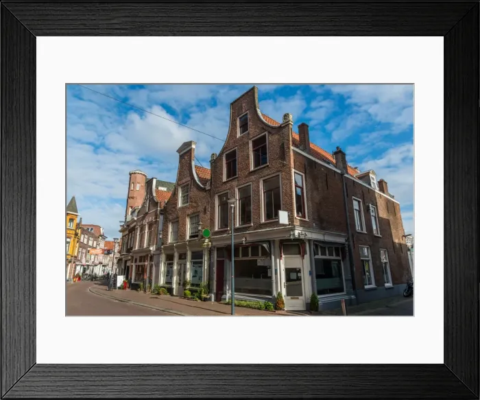 Framed Print : Typical Dutch houses in Haarlem, Netherlands, Europe Framed Print : Typical Dutch houses in Haarlem, Netherlands, Europe