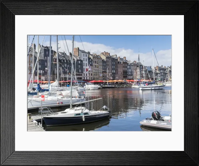 Framed Print : Boats in the harbour, Honfleur, Normandy, France, Europe Framed Print : Boats in the harbour, Honfleur, Normandy, France, Europe