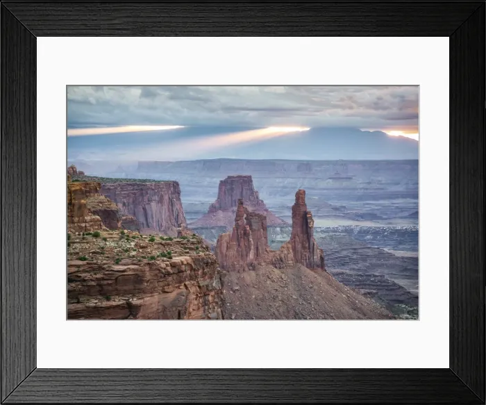 Framed Print : Cloudy sunrise in Canyonlands National Park, Moab, Utah, United States of America