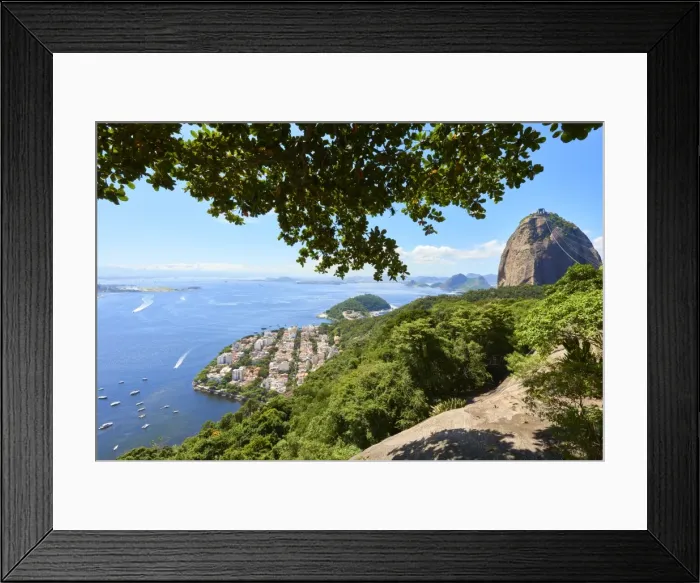 Framed Print : View from atop Morro da Urca with Sugarloaf mountain to the right, Rio de Janeiro Framed Print : View from atop Morro da Urca with Sugarloaf mountain to the right, Rio de Janeiro