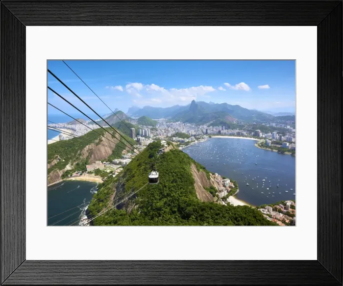 Framed Print : Rio de Janeiro seen from atop Sugarloaf mountain with, Guanabara Bay to the right