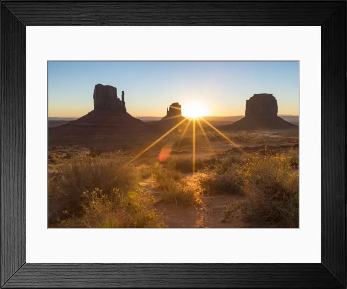 Framed Print : Sunrise at Monument Valley, Navajo Tribal Park, Arizona, United States of America