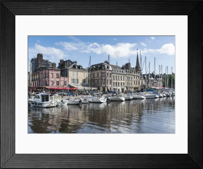 Framed Print : Boats in the harbour, Honfleur, Normandy, France, Europe