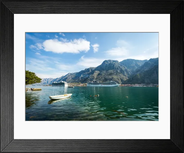 Framed Print : Cruise ships in the Bay of Kotor, UNESCO World Heritage Site, Montenegro, Europe Framed Print : Cruise ships in the Bay of Kotor, UNESCO World Heritage Site, Montenegro, Europe