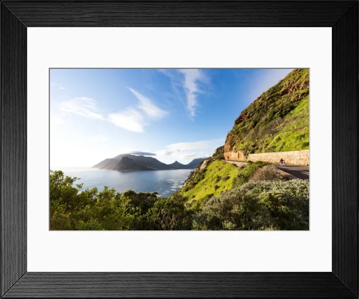 Framed Print : Motorbike on Chapmans Peak Drive, Hout Bay, Cape Peninsula, Western Cape, South Africa Framed Print : Motorbike on Chapmans Peak Drive, Hout Bay, Cape Peninsula, Western Cape, South Africa