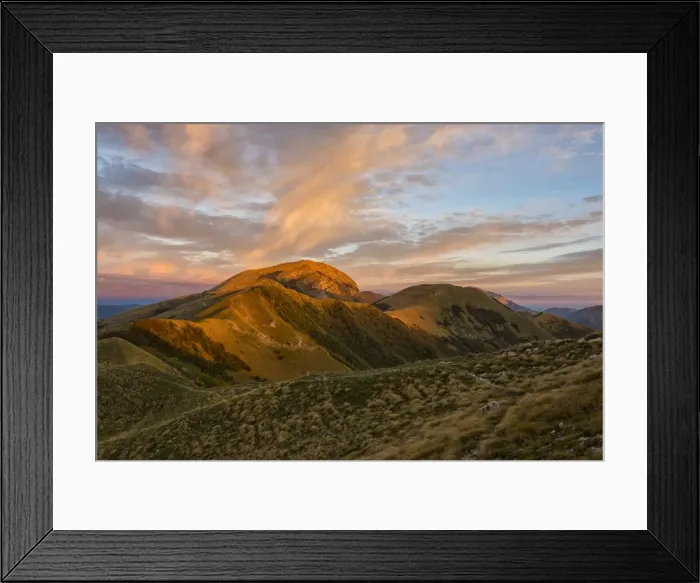 Framed Print : Mount Cucco at sunrise in autumn, Umbria, Apennines, Italy, Europe Framed Print : Mount Cucco at sunrise in autumn, Umbria, Apennines, Italy, Europe