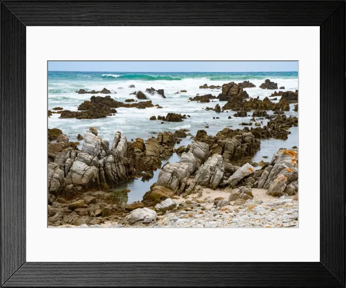 Framed Print : Rocks and bay at the southernmost tip of Africa, Cape Agulhas, Western Cape, South Africa Framed Print : Rocks and bay at the southernmost tip of Africa, Cape Agulhas, Western Cape, South Africa
