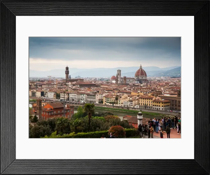 Framed Print : Florence panorama from Piazzale Michelangelo with Ponte Vecchio and Duomo, Florence Framed Print : Florence panorama from Piazzale Michelangelo with Ponte Vecchio and Duomo, Florence