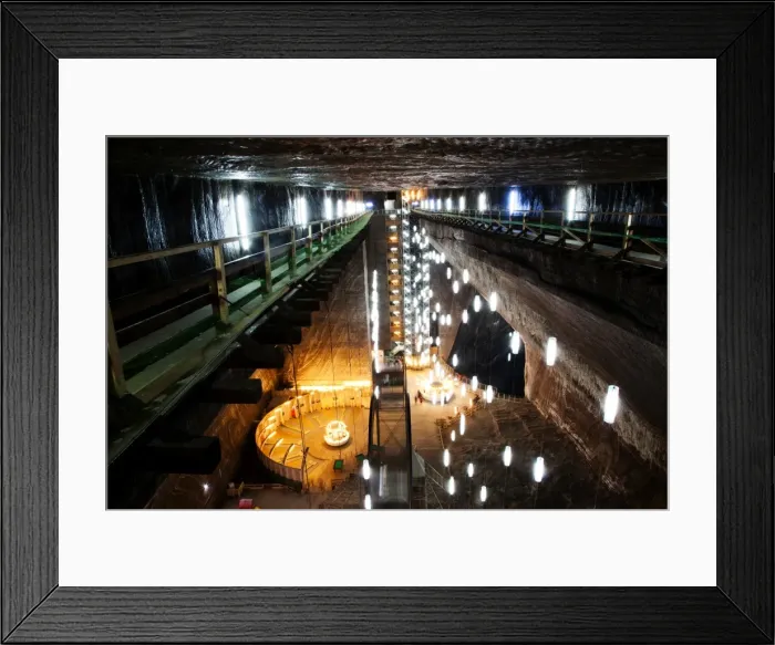 Framed Print : Rudolf Mine in Salina Turda salt mine in Turda city, Romania, Europe Framed Print : Rudolf Mine in Salina Turda salt mine in Turda city, Romania, Europe