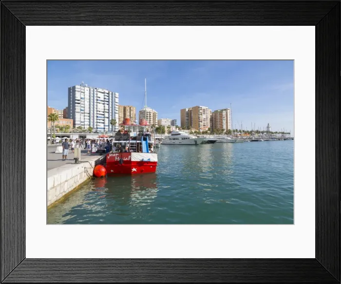 Framed Print : View over Malaga Marina, Malaga, Costa del Sol, Andalusia, Spain, Europe Framed Print : View over Malaga Marina, Malaga, Costa del Sol, Andalusia, Spain, Europe