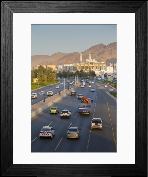 Framed Print : Mohammed Al Ameen Mosque and traffic on Sultan Qaboos Street, Muscat, Oman, Middle East Framed Print : Mohammed Al Ameen Mosque and traffic on Sultan Qaboos Street, Muscat, Oman, Middle East