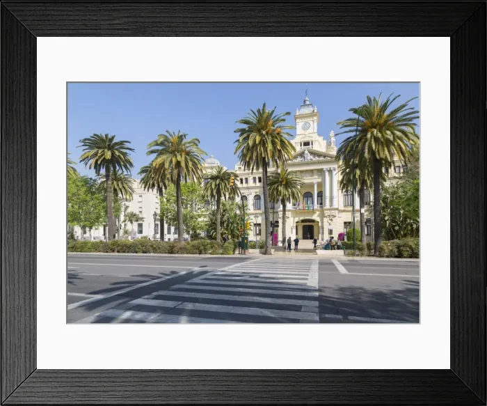 Framed Print : View of Town Hall Palace (Ayuntamiento), Malaga, Costa del Sol, Andalusia, Spain, Europe Framed Print : View of Town Hall Palace (Ayuntamiento), Malaga, Costa del Sol, Andalusia, Spain, Europe