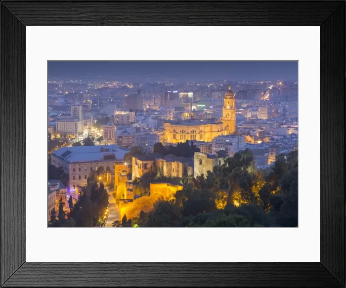 Framed Print : View of Malaga Cathedral from the Moorish castle fortress on Mount Gibralfaro, Malaga Framed Print : View of Malaga Cathedral from the Moorish castle fortress on Mount Gibralfaro, Malaga