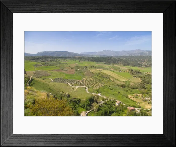Framed Print : View of Andalusian countryside from Alameda Del Tajo, Ronda, Andalusia, Spain, Europe Framed Print : View of Andalusian countryside from Alameda Del Tajo, Ronda, Andalusia, Spain, Europe