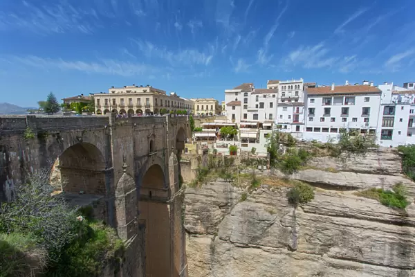 View of Ronda and Puente Nuevo, Ronda, Andalusia, Spain, Europe