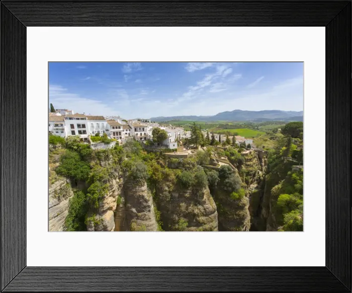 Framed Print : View of Ronda and Andalusian countryside from Puente Nuevo, Ronda, Andalusia, Spain Framed Print : View of Ronda and Andalusian countryside from Puente Nuevo, Ronda, Andalusia, Spain