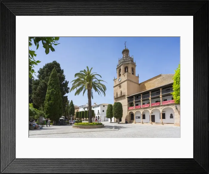 Framed Print : View of Parroquia Santa Maria la Mayor in Plaza Duquesa de Parcent, Ronda, Andalusia Framed Print : View of Parroquia Santa Maria la Mayor in Plaza Duquesa de Parcent, Ronda, Andalusia