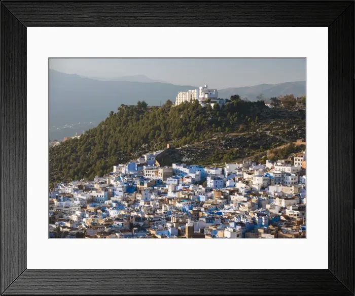 Framed Print : View of Chefchaouen from Spanish Mosque, Chefchaouen, Morocco, North Africa, Africa Framed Print : View of Chefchaouen from Spanish Mosque, Chefchaouen, Morocco, North Africa, Africa