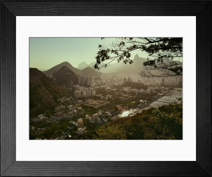 Framed Print : Views of Rio de Janeiro and Christ the Redeemer from Sugarloaf mountain (Pao de Acuca) at sunset Framed Print : Views of Rio de Janeiro and Christ the Redeemer from Sugarloaf mountain (Pao de Acuca) at sunset