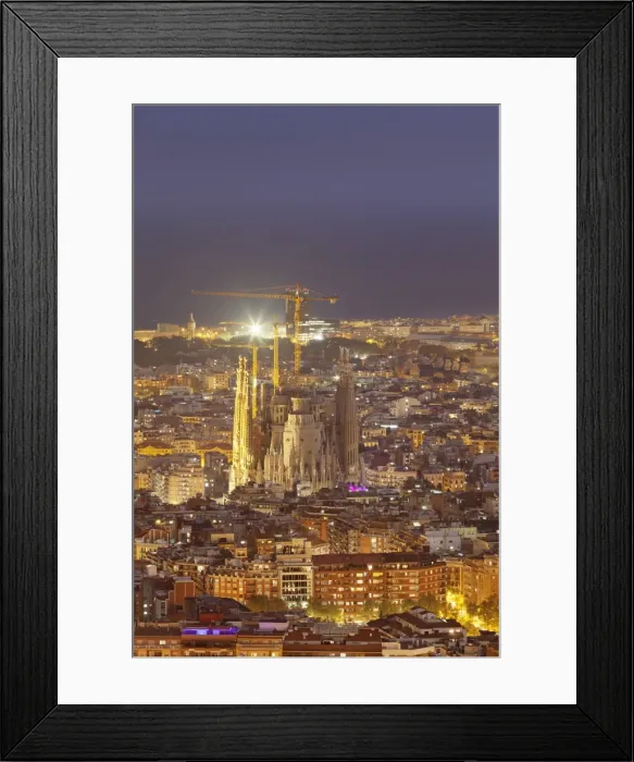 Framed Print : Barcelona skyline with Sagrada Familia, by architect Antonio Gaudi, UNESCO World Heritage Site Framed Print : Barcelona skyline with Sagrada Familia, by architect Antonio Gaudi, UNESCO World Heritage Site