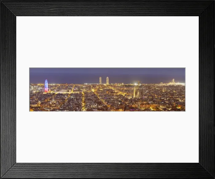 Framed Print : Barcelona skyline with Torre Agbar and Sagrada Familia by architect Antonio Gaudi Framed Print : Barcelona skyline with Torre Agbar and Sagrada Familia by architect Antonio Gaudi