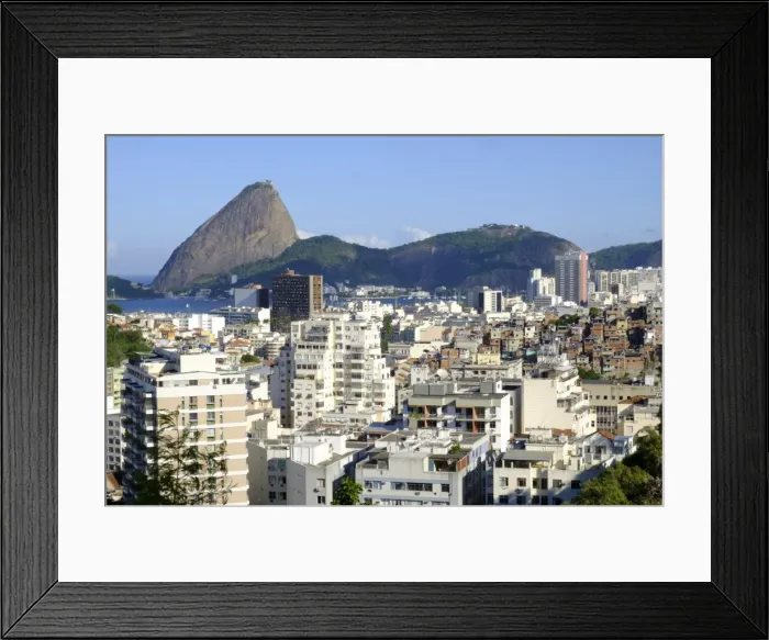 Framed Print : View of a favela with the Sugar Loaf in the background, Rio de Janeiro, Brazil, South