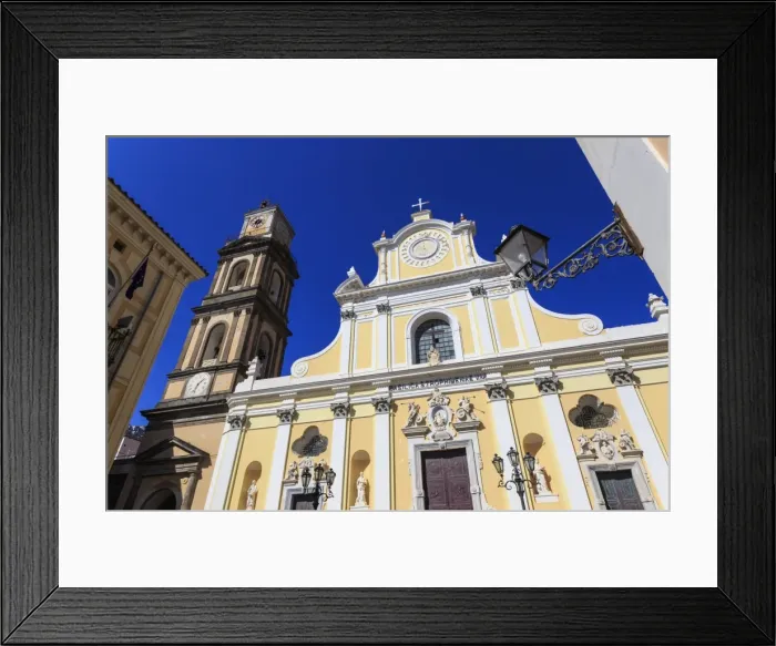 Framed Print : Cathedral of St. Trofimena in bright sun, Minori, Amalfi Coast, UNESCO World Heritage Site Framed Print : Cathedral of St. Trofimena in bright sun, Minori, Amalfi Coast, UNESCO World Heritage Site