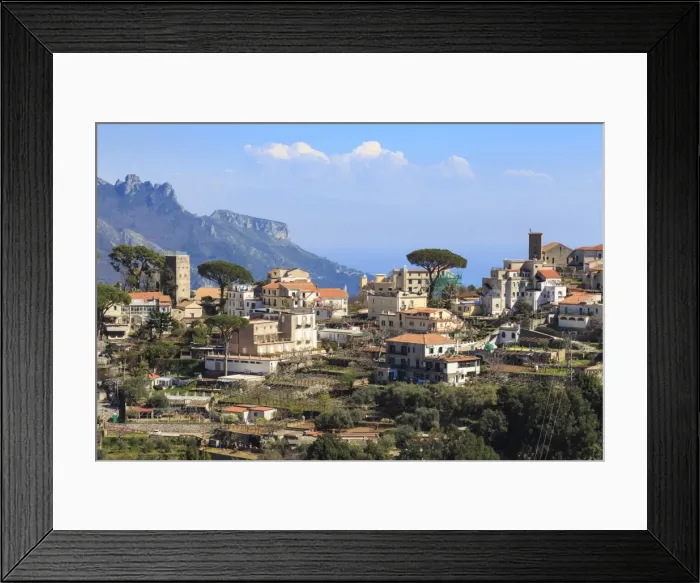 Framed Print : Ravello, backed by mountains and sea, elevated view from Scala, Amalfi Coast, UNESCO Framed Print : Ravello, backed by mountains and sea, elevated view from Scala, Amalfi Coast, UNESCO
