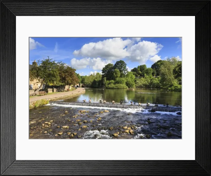 Framed Print : River Wye in spring, Bakewell, Historic Market Town, home of Bakewell Pudding, Peak Framed Print : River Wye in spring, Bakewell, Historic Market Town, home of Bakewell Pudding, Peak