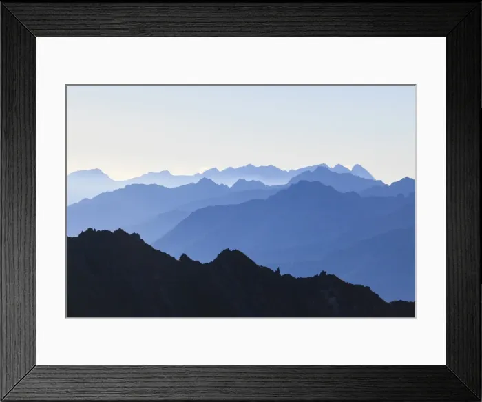 Framed Print : Profiles of peaks of Brenta Dolomites from Tonale Pass, Valcamonica, border of Lombardy