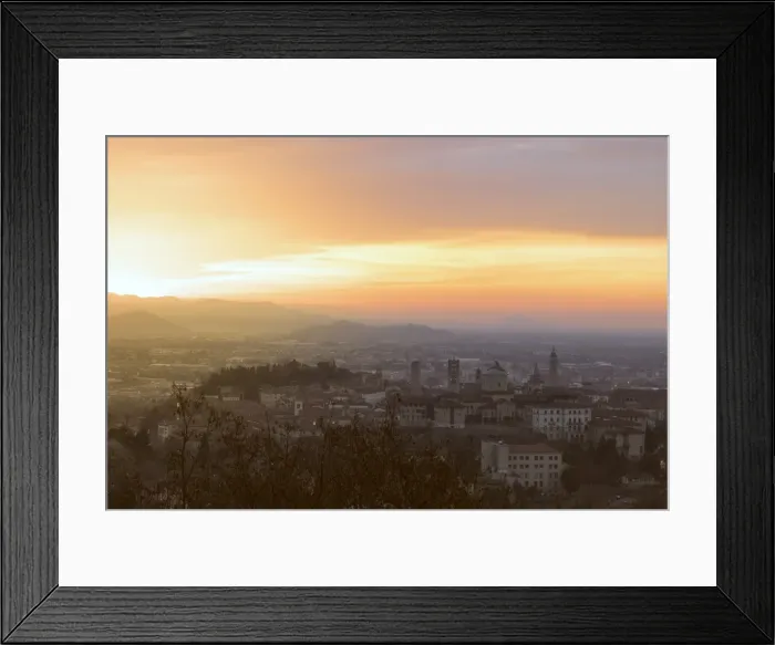 Framed Print : Dawn over Citta Alta (Upper City), Bergamo, Lombardy, Italy, Europe Framed Print : Dawn over Citta Alta (Upper City), Bergamo, Lombardy, Italy, Europe