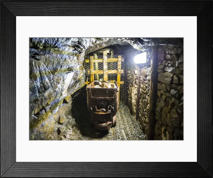 Framed Print : Mine shaft behind the Great Laxey Wheel, Isle of Man, crown dependency of the United Kingdom Framed Print : Mine shaft behind the Great Laxey Wheel, Isle of Man, crown dependency of the United Kingdom