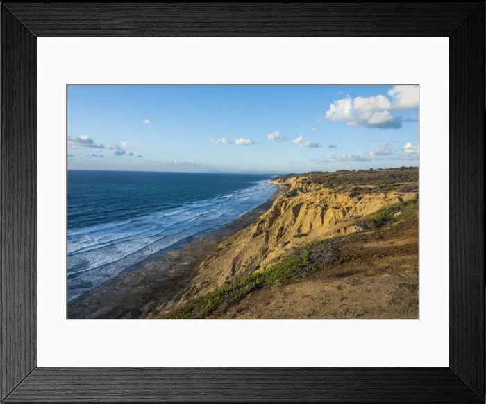 Framed Print : Sandstone cliffs at sunset, Torrey Pines, California, United States of America, North Framed Print : Sandstone cliffs at sunset, Torrey Pines, California, United States of America, North
