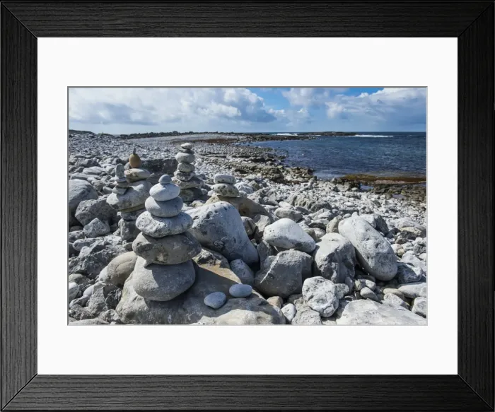 Framed Print : Pebble beach in Arainn, Aaran Islands, Republic of Ireland, Europe