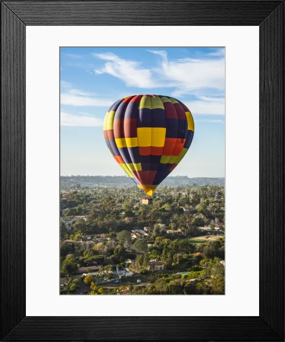 Framed Print : Hot air balloon, Encinitas, California, United States of America, North America Framed Print : Hot air balloon, Encinitas, California, United States of America, North America