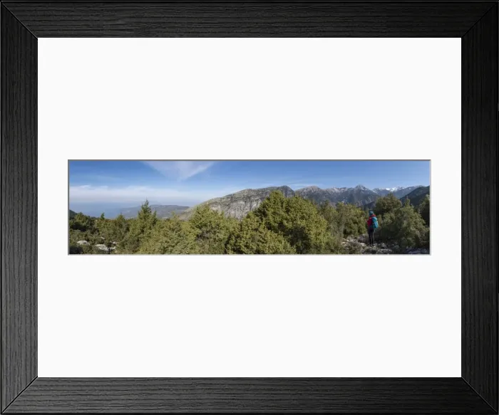 Framed Print : A woman trekking in the Taygetos mountains on the Mani Peninsula in the Peloponnese Framed Print : A woman trekking in the Taygetos mountains on the Mani Peninsula in the Peloponnese