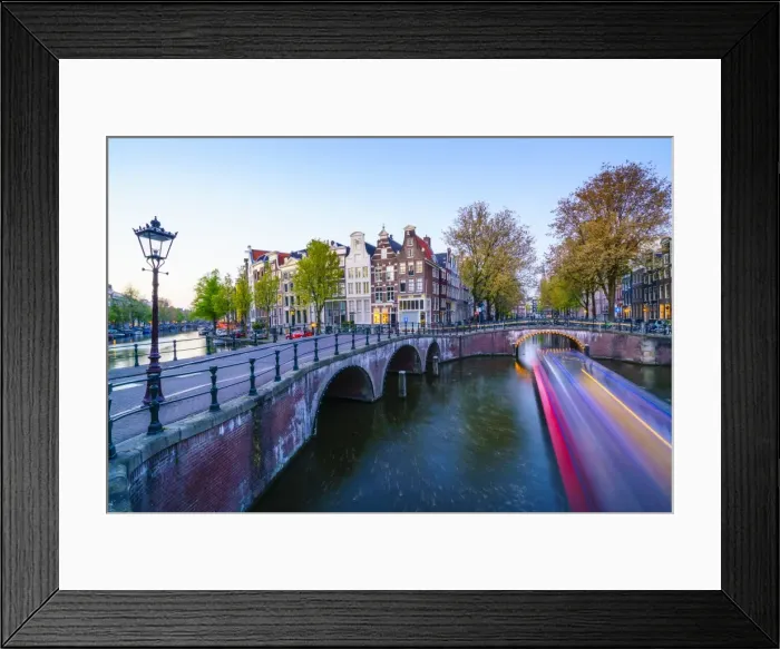 Framed Print : Keizersgracht Canal at dusk, Amsterdam, Netherlands, Europe Framed Print : Keizersgracht Canal at dusk, Amsterdam, Netherlands, Europe