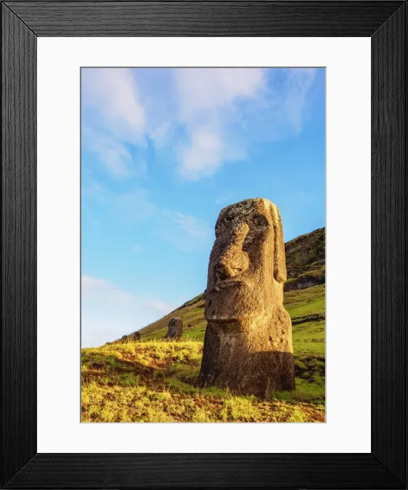 Framed Print : Moais at the quarry on the slope of the Rano Raraku Volcano, Rapa Nui National Park Framed Print : Moais at the quarry on the slope of the Rano Raraku Volcano, Rapa Nui National Park