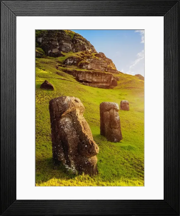 Framed Print : Moais at the quarry on the slope of the Rano Raraku Volcano, Rapa Nui National Park Framed Print : Moais at the quarry on the slope of the Rano Raraku Volcano, Rapa Nui National Park