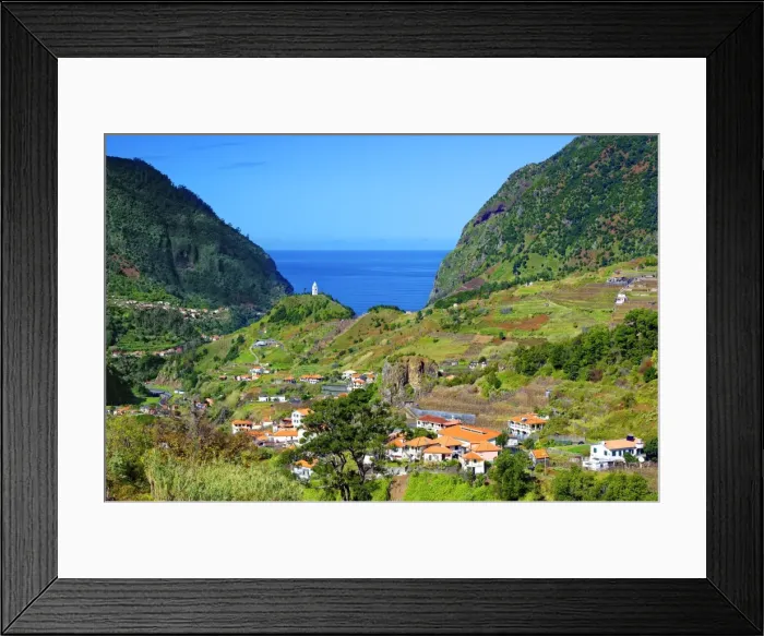 Framed Print : A distant view of Tower Chapel, Capela de Nossa Senhora de Fatima, looking towards Sao Vicente Framed Print : A distant view of Tower Chapel, Capela de Nossa Senhora de Fatima, looking towards Sao Vicente