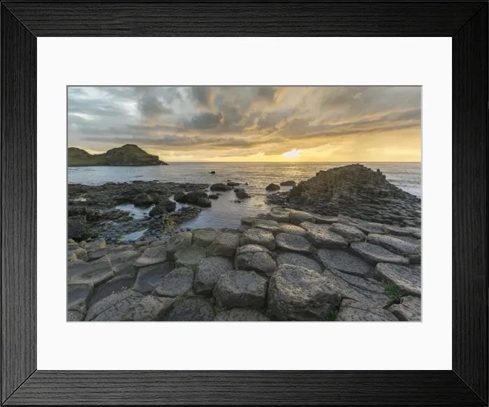 Framed Print : Giants Causeway at sunset, UNESCO World Heritage Site, County Antrim, Ulster, Northern Ireland Framed Print : Giants Causeway at sunset, UNESCO World Heritage Site, County Antrim, Ulster, Northern Ireland