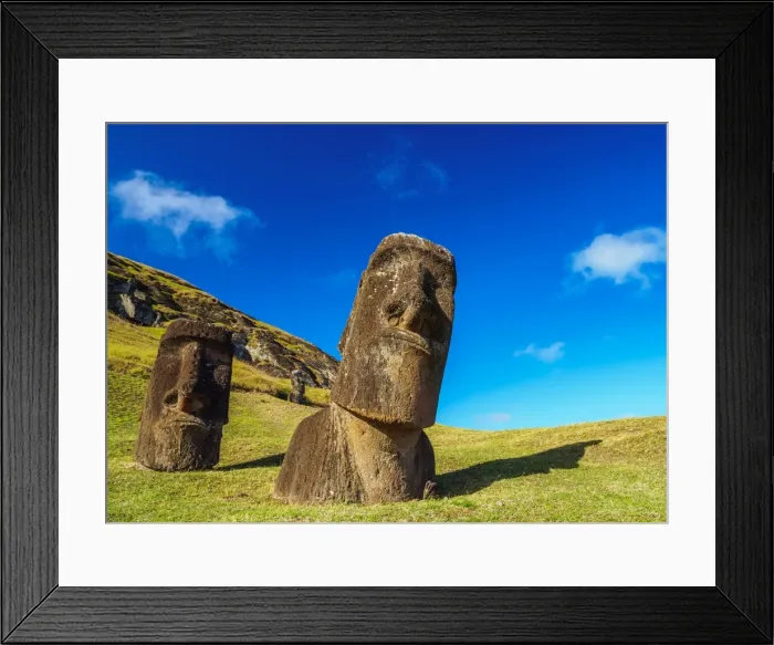 Framed Print : Moais at the quarry on the slope of the Rano Raraku Volcano, Rapa Nui National Park Framed Print : Moais at the quarry on the slope of the Rano Raraku Volcano, Rapa Nui National Park