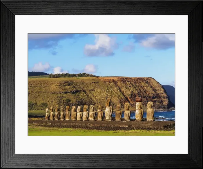 Framed Print : Moais in Ahu Tongariki, Rapa Nui National Park, UNESCO World Heritage Site, Easter Island Framed Print : Moais in Ahu Tongariki, Rapa Nui National Park, UNESCO World Heritage Site, Easter Island