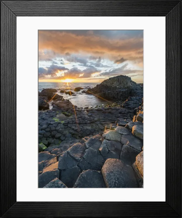 Framed Print : Giants Causeway at sunset, UNESCO World Heritage Site, County Antrim, Ulster, Northern Ireland Framed Print : Giants Causeway at sunset, UNESCO World Heritage Site, County Antrim, Ulster, Northern Ireland