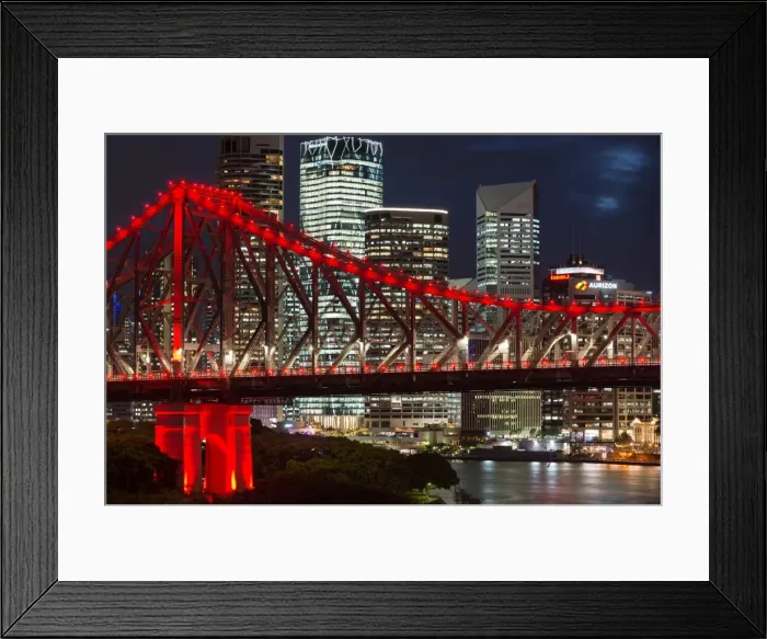 Framed Print : Storey Bridge at dusk, Brisbane, Queensland, Australia, Pacific