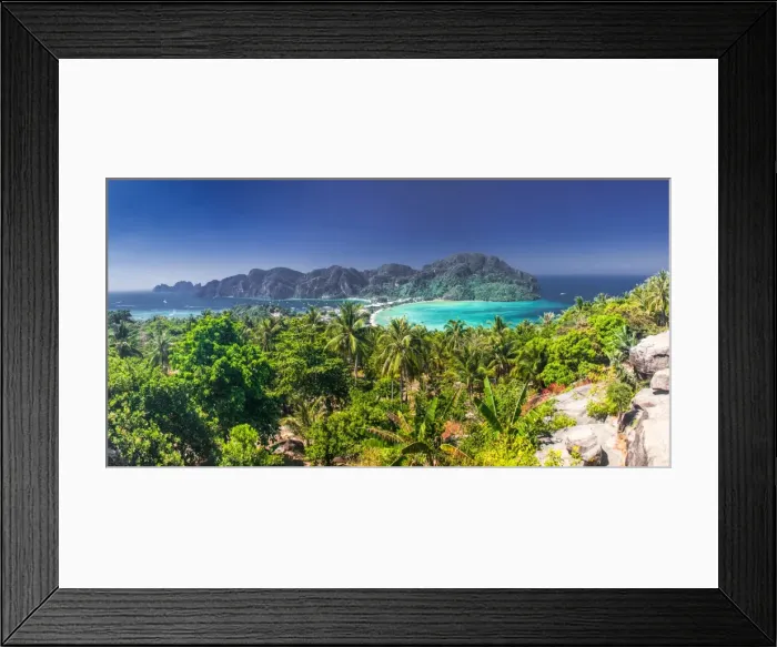 Framed Print : Panorama of Ko Phi Phi Don, beautiful tropical island in Thailand, Southeast Asia, Asia Framed Print : Panorama of Ko Phi Phi Don, beautiful tropical island in Thailand, Southeast Asia, Asia
