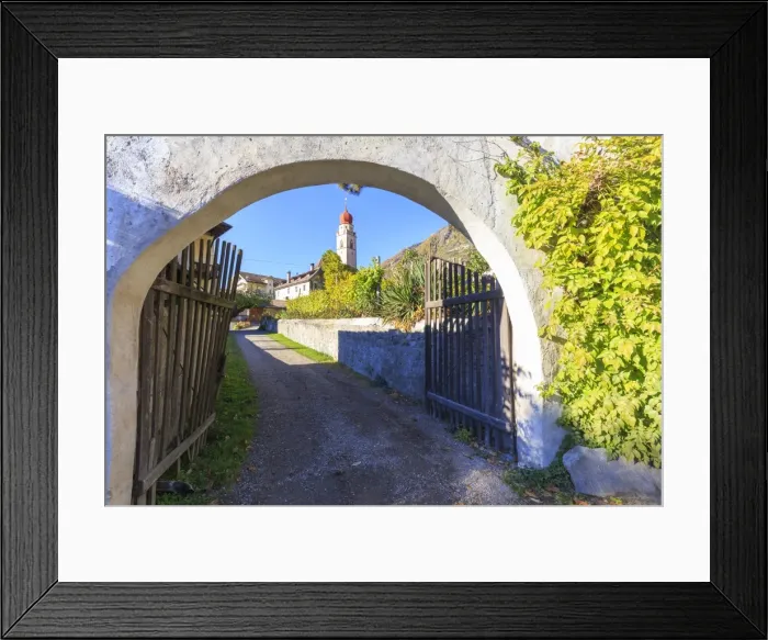Framed Print : Glimpse of the village of Parcines with its typical church. Parcines, Val Venosta Framed Print : Glimpse of the village of Parcines with its typical church. Parcines, Val Venosta
