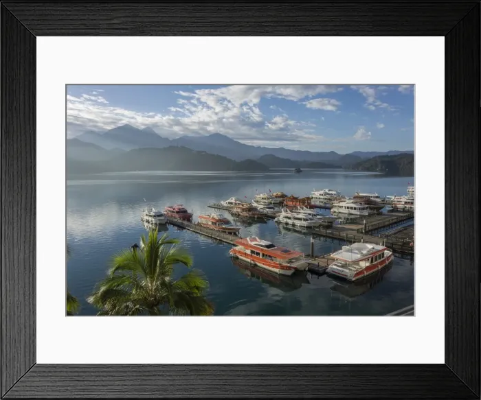 Framed Print : Shuishe Pier, morning, Sun Moon Lake, Taiwan, Asia Framed Print : Shuishe Pier, morning, Sun Moon Lake, Taiwan, Asia
