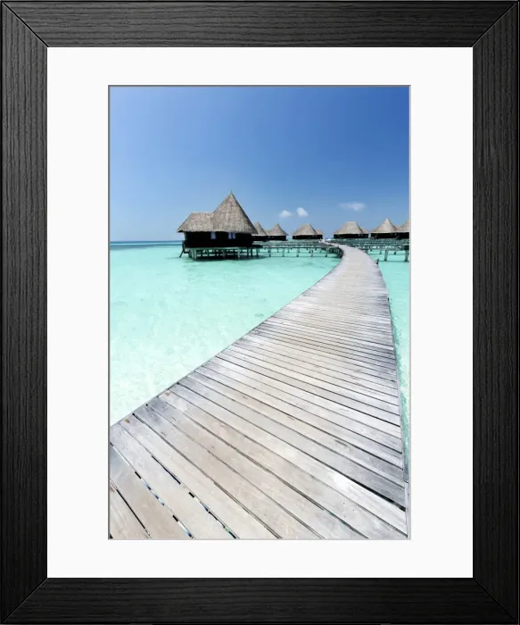 Framed Print : Over-water villas, crystal clear sea and blue sky, Coco Palm, Dhuni Kolhu, Baa Atoll Framed Print : Over-water villas, crystal clear sea and blue sky, Coco Palm, Dhuni Kolhu, Baa Atoll